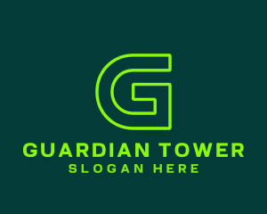 Neon Green Letter G logo design