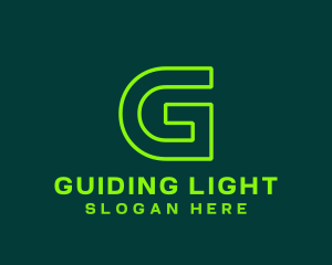 Neon Green Letter G logo design