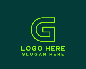 Computer - Neon Green Letter G logo design
