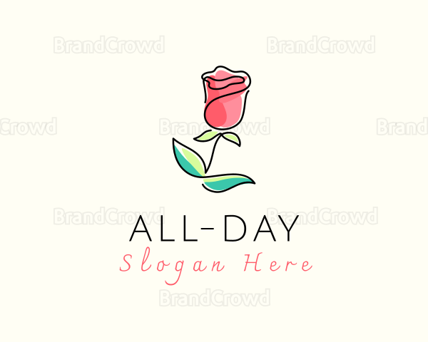 Watercolor Rose Flower Logo