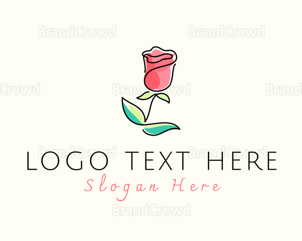 Watercolor Rose Flower Logo