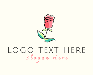 Scribble - Watercolor Rose Flower logo design