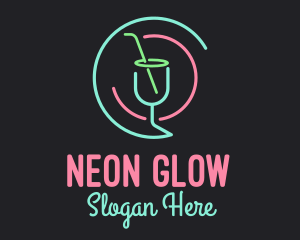 Neon Cocktail Bar logo design