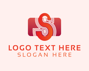 Modern Gradient Box Letter S Logo