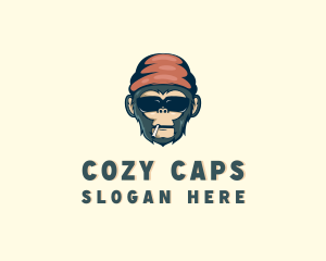 Beanie - Gaming Monkey Sunglasses logo design