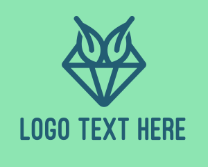 Jewel - Blue Diamond Leaves logo design