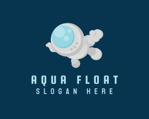 Floating Astronaut Cartoon logo design