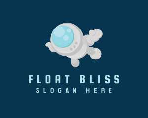 Floating Astronaut Cartoon logo design