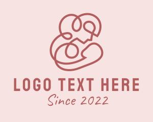 Childcare - Pink Breastfeeding Mother logo design