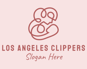 Pink Breastfeeding Mother  Logo