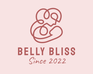 Pink Breastfeeding Mother  logo design