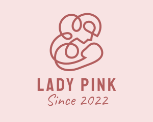 Pink Breastfeeding Mother  logo design