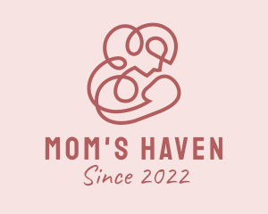 Pink Breastfeeding Mother  logo design