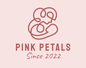 Pink Breastfeeding Mother  logo design