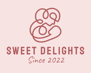 Pink Breastfeeding Mother  logo design