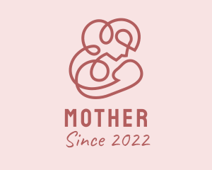 Pink Breastfeeding Mother  logo design