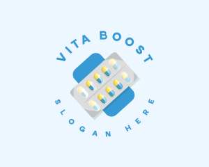 Vitamin - Pharmacy Medicine Pills logo design