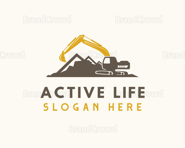 Excavator Mountain Builder Logo