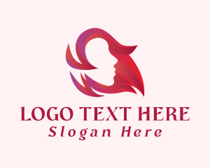 Cosmetic - Lady Hair Silhouette logo design