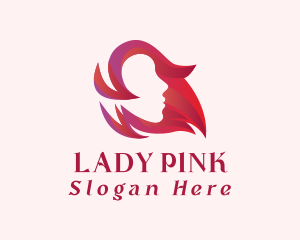 Lady Hair Silhouette logo design