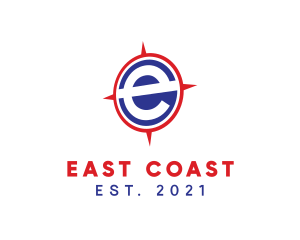 East - Compass Navigation GPS Letter E logo design