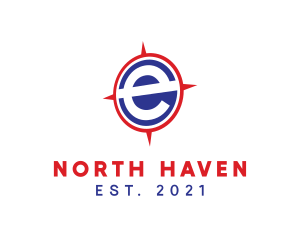 North - Compass Navigation GPS Letter E logo design
