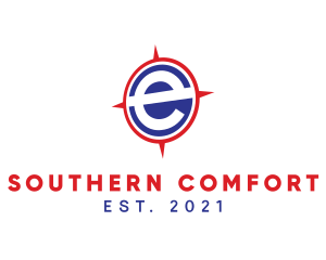 South - Compass Navigation GPS Letter E logo design