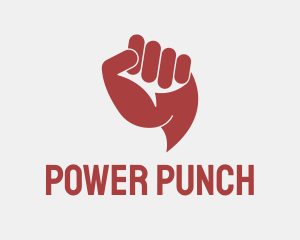 Punch - Red Revolution Chat Fist logo design