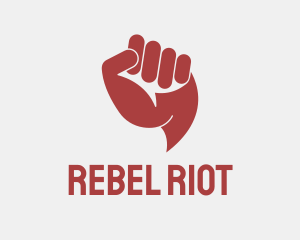 Protest - Red Revolution Chat Fist logo design