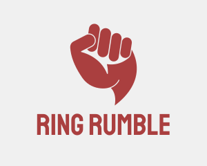 Wrestling - Red Revolution Chat Fist logo design