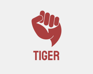Hand - Red Revolution Chat Fist logo design