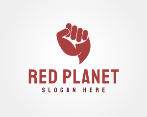 Red Revolution Chat Fist  logo design