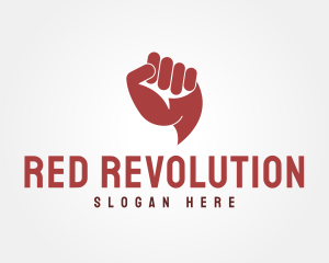 Red Revolution Chat Fist  logo design