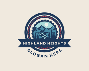 Highland - Mountain Nature Hiking logo design