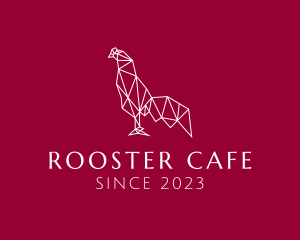 Rooster - White Geometric Rooster logo design