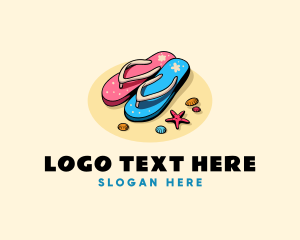 Vacation - Beach Vacation Sandals logo design