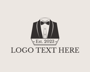 Attire - Tuxedo Bow Tie Lapel logo design