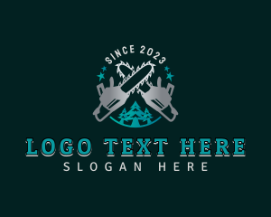 Badge - Chainsaw Wood Logging logo design