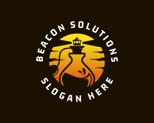 Beacon - Sunset Perfume Lighthouse logo design