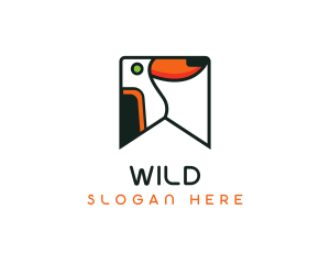 Toucan Bird Bookmark logo design