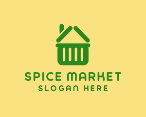 Supermarket Market Cart logo design