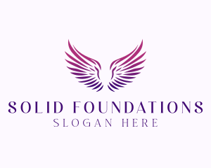 Heavenly - Memorial Angel Wings logo design