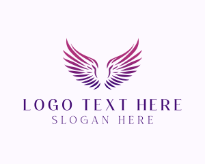 Heaven - Memorial Angel Wings logo design