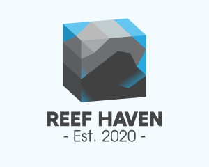 Reef - 3D Rock Aquarium logo design