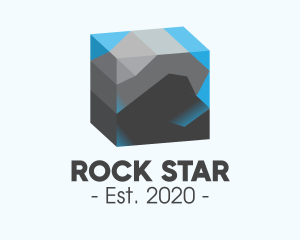 Rock - 3D Rock Aquarium logo design