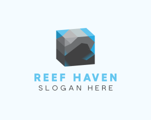 3D Rock Aquarium logo design