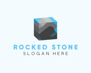 3D Rock Aquarium logo design