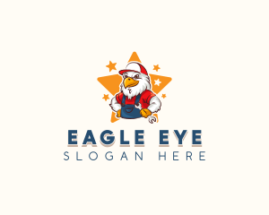 Mechanic Wrench Eagle logo design