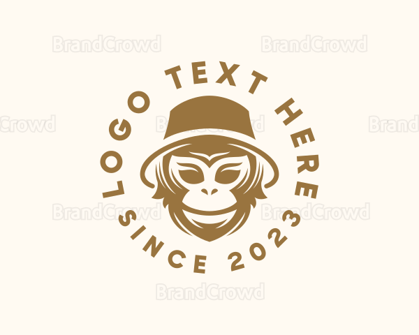 Monkey Hat Hipster Logo