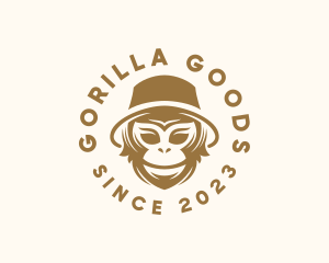 Monkey Hat Hipster  logo design